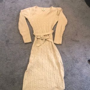 Cable knit sweater dress